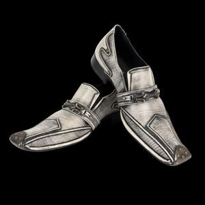 Leather Loafers Men’s Size 8 Square Toe Metal Bit Italian Style